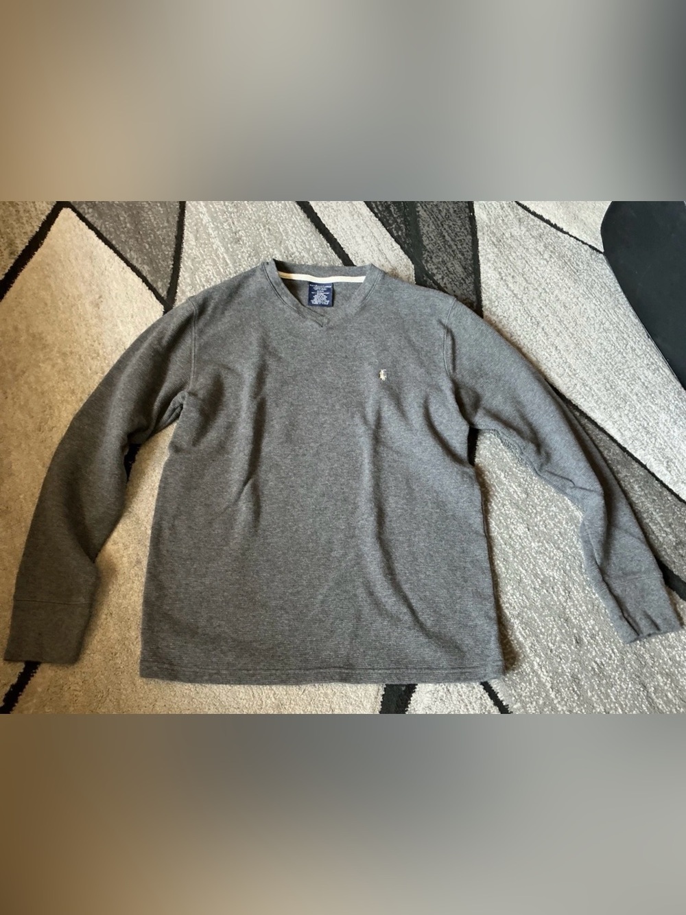Size Medium - Polo Ralph Lauren Cotton Thermal Sleepwear Shirt Gray